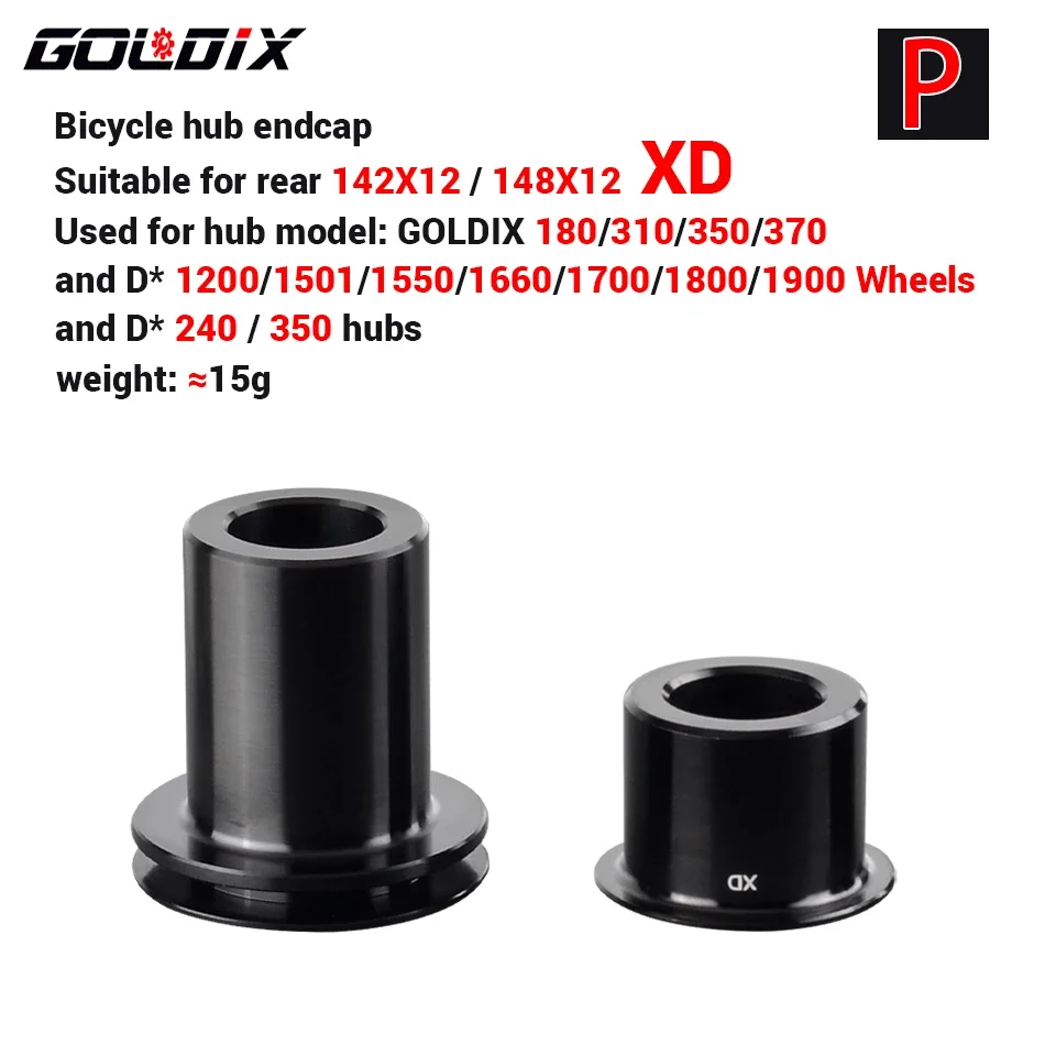 GOLDIX Bicycle Hub Adapter QR/THRU Endcap 100X9 100X12 110X15 135X10 141X10 142X12 148X12 HG/XD/MS for MTB/Road Bike