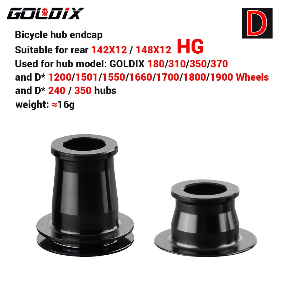 GOLDIX Bicycle Hub Adapter QR/THRU Endcap 100X9 100X12 110X15 135X10 141X10 142X12 148X12 HG/XD/MS for MTB/Road Bike