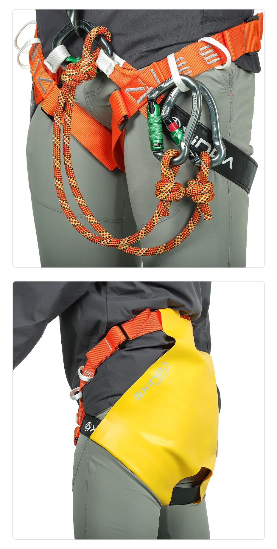 Xinda Outdoor Cave Exploration Safety Belt Fast Descent Rock Climbing Harness Ultra-light Simple Half-body Harness