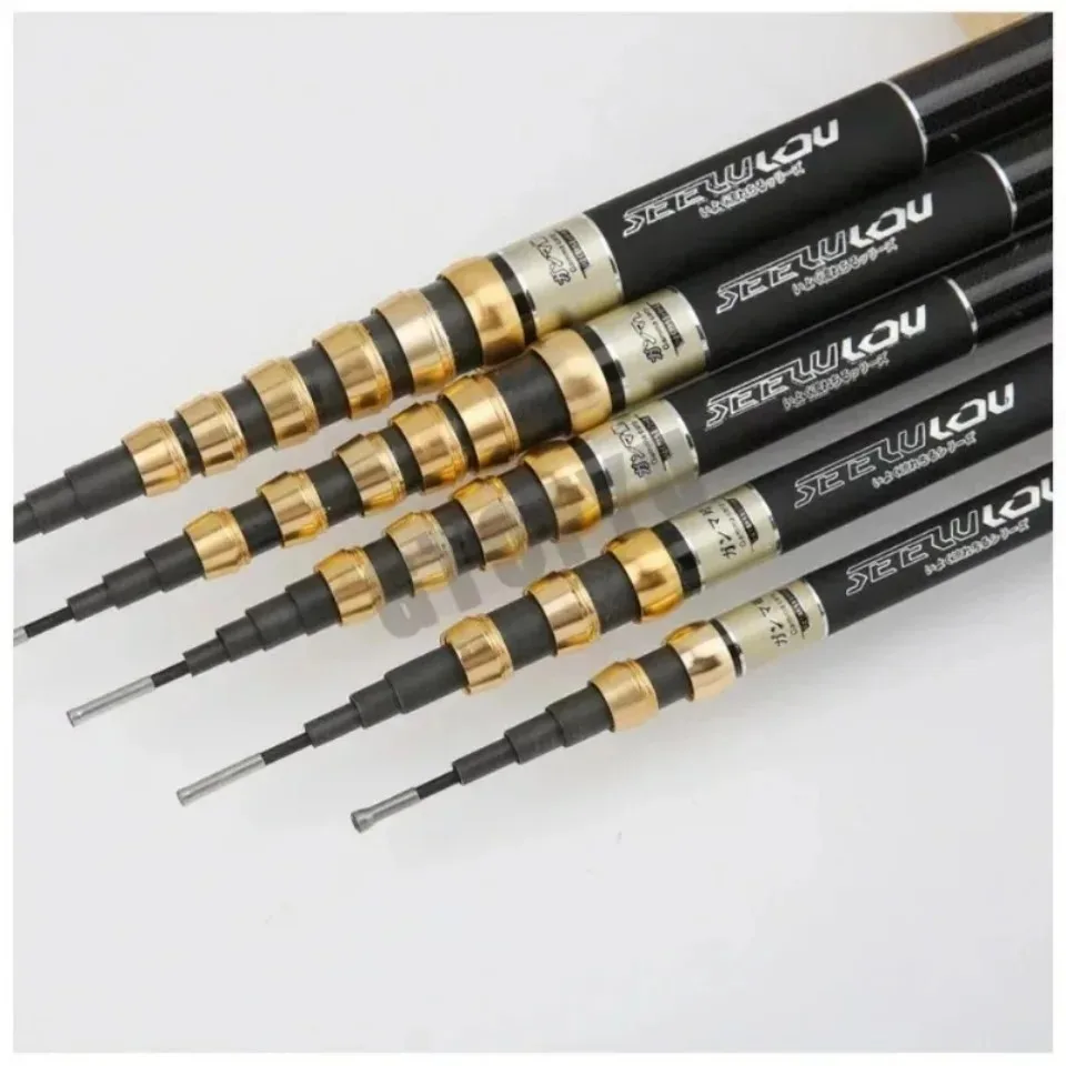4.5M/5.4M/6.3M/7.2M/8.0M Adjust Position Super Light long Hard Carbon Fiber Hand Fishing Rod Telescopic Fishing Pole Stream