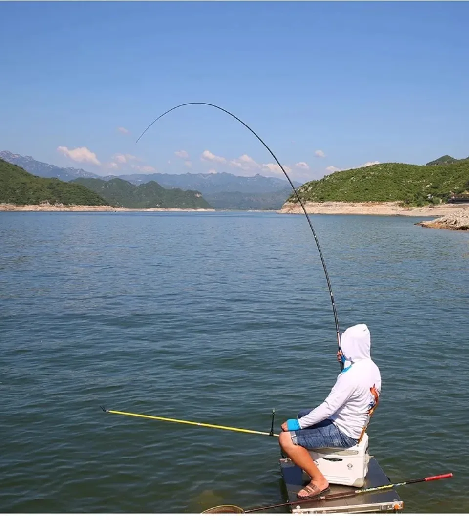 4.5M/5.4M/6.3M/7.2M/8.0M Adjust Position Super Light long Hard Carbon Fiber Hand Fishing Rod Telescopic Fishing Pole Stream