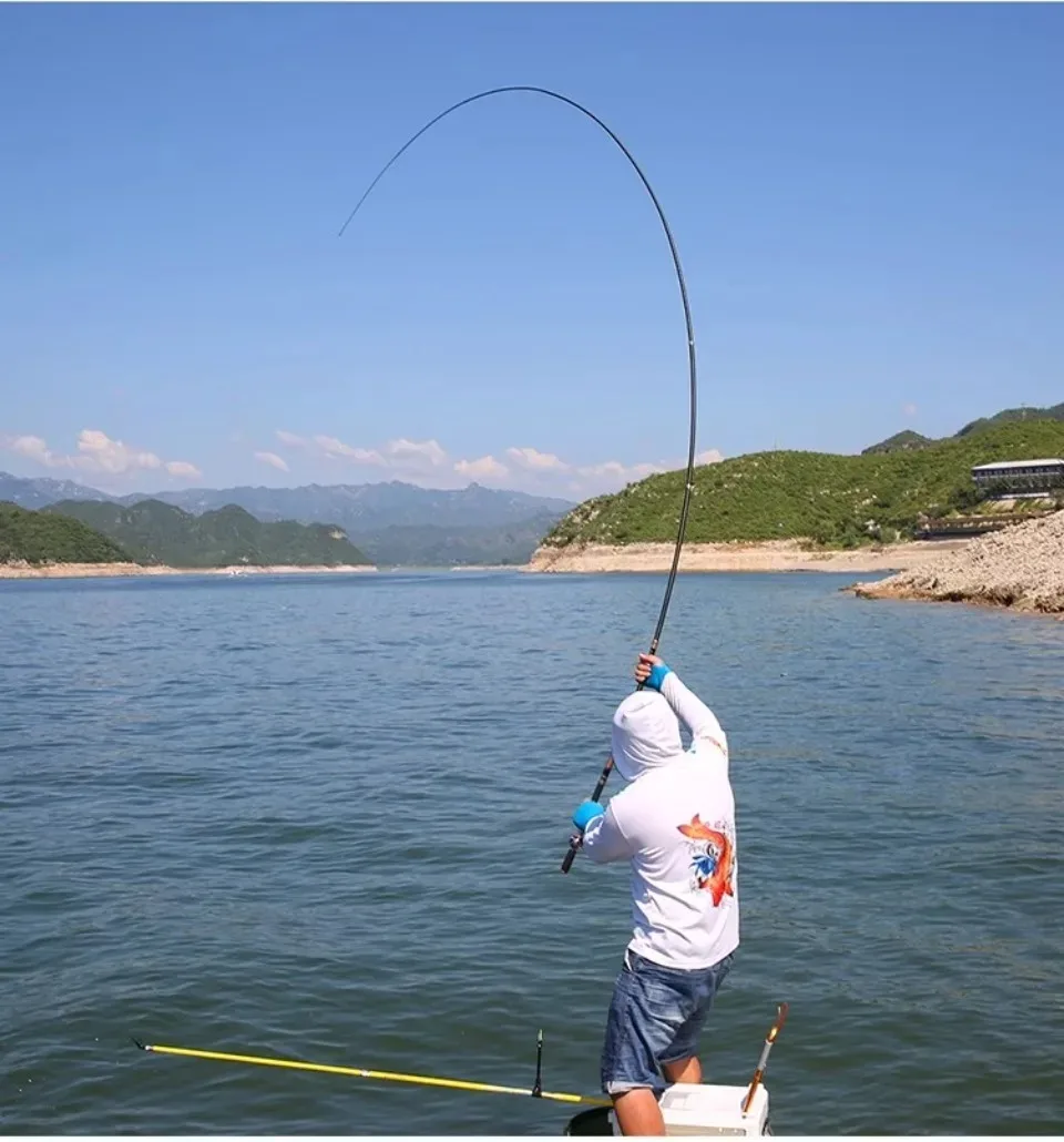 4.5M/5.4M/6.3M/7.2M/8.0M Adjust Position Super Light long Hard Carbon Fiber Hand Fishing Rod Telescopic Fishing Pole Stream