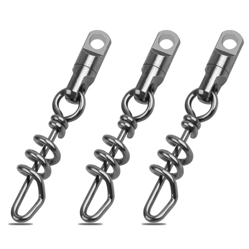 20Pcs/lot Heavy Duty Brass Fishing Swivels 550LB Big Game Quick Link Corkscrew Swirl Snaps Connector Jig Rig Fishing Tackle