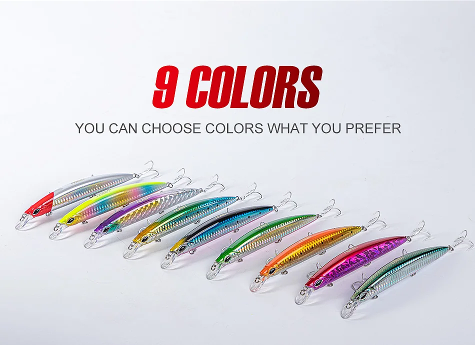 Noeby 5Pcs Fishing Lures 130mm 23g Floating Minnow Set Ultra Long Casting Jertbait Artificial Hard Bait for Sea Fishing Lure