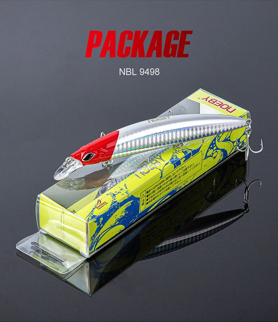 Noeby 5Pcs Fishing Lures 130mm 23g Floating Minnow Set Ultra Long Casting Jertbait Artificial Hard Bait for Sea Fishing Lure