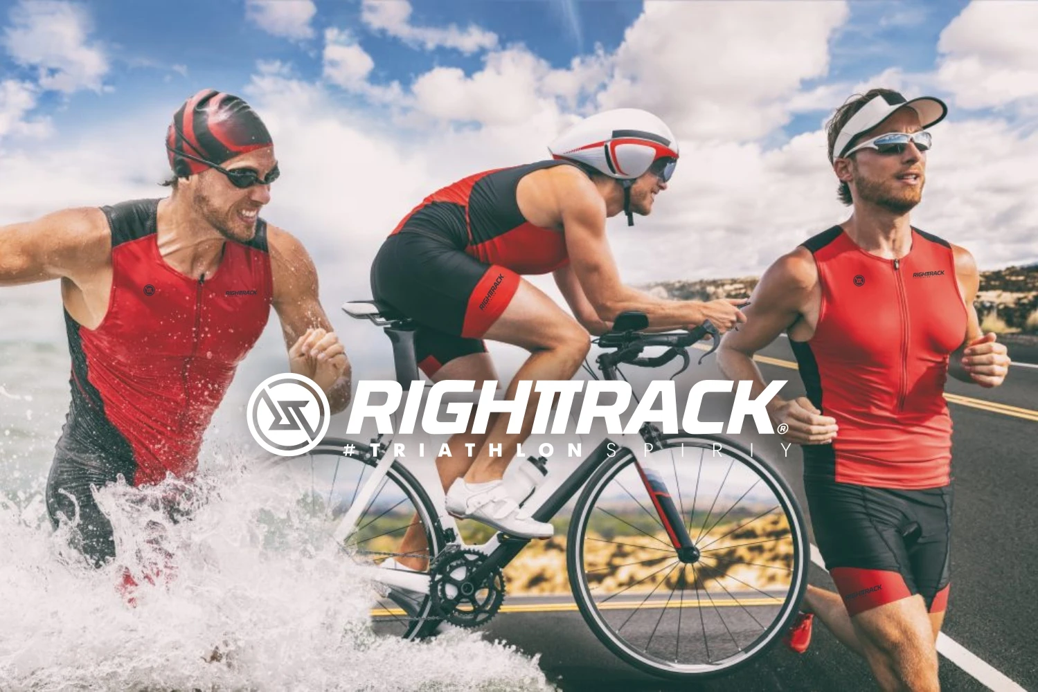 Pro TriDot Triathlon Trisuit 1PC Racesuit Clothing Unisex Jumpsuit Swimming Cycling Running Competition RIGHTTRACK Apparel