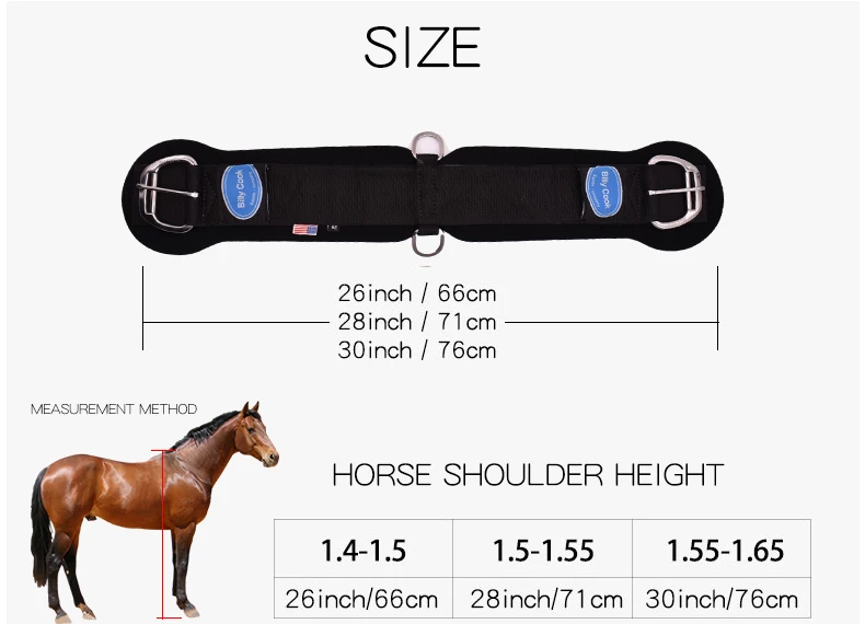 Western Horse Cinch Detachable Foam Cold-proof Wear-resistant Sweat-wicking Roll Snug Buckle Cinch