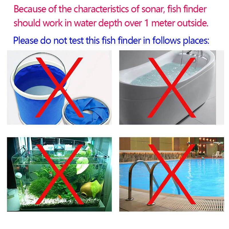 English/Russian 100-200meters Wireless Fish Finder Dot Matrix Sonar Sensor Transducer Depth Echo Sounder  Recharged Battery