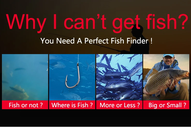 English/Russian 100-200meters Wireless Fish Finder Dot Matrix Sonar Sensor Transducer Depth Echo Sounder  Recharged Battery