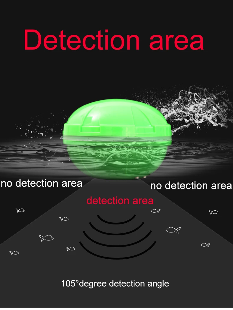 English/Russian 100-200meters Wireless Fish Finder Dot Matrix Sonar Sensor Transducer Depth Echo Sounder  Recharged Battery