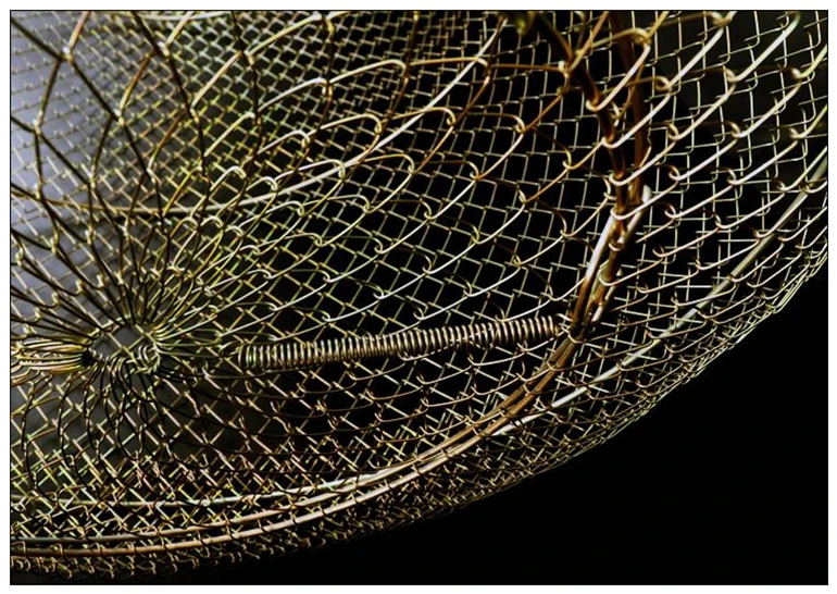 Finefish Size 1.5m Portable Fish Care Keep Mesh Wire Foldable Fishing Cage Drum-shaped Steel Wire Creel Catch Fishing Net