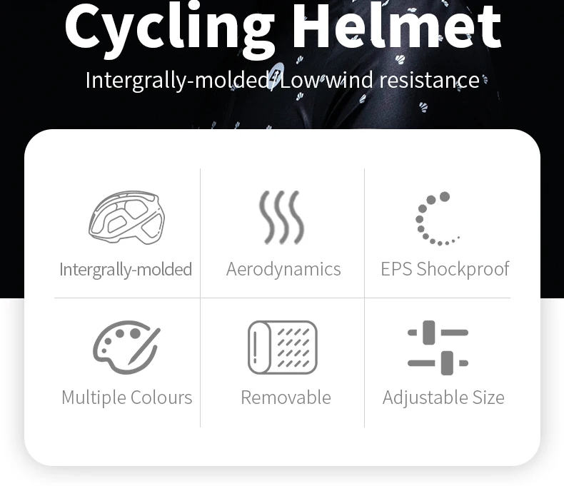 ROCKBROS Bicycle Helmet Breathable Ultralight Integrally-Molded Unisex Shockproof Adjustable Road Bike Helmet Cycling Equipment