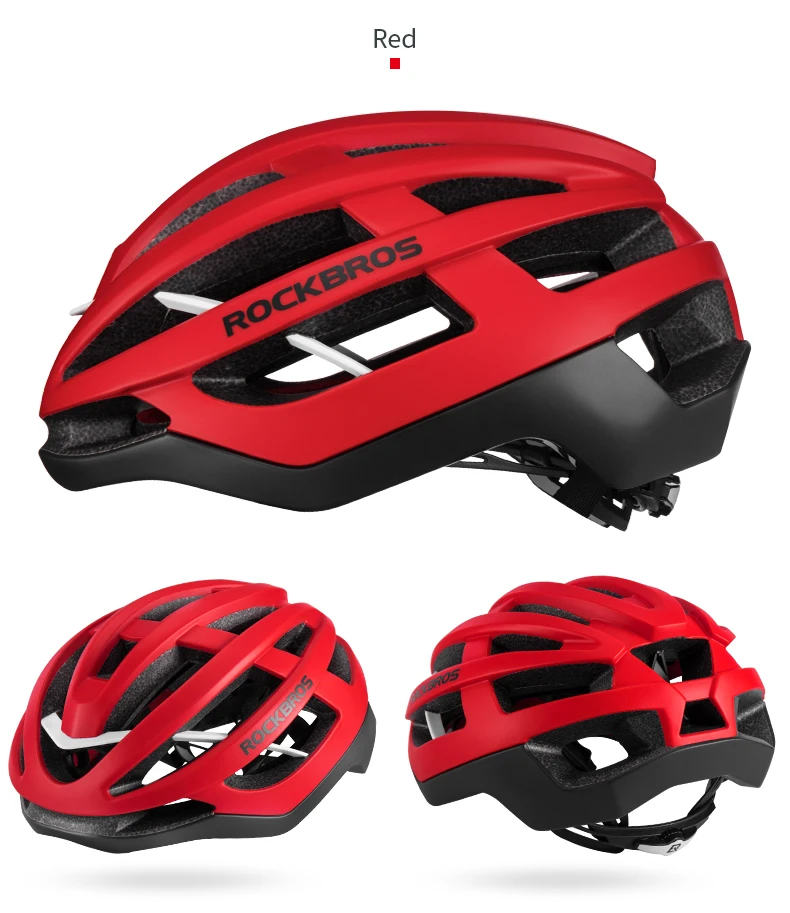 ROCKBROS Bicycle Helmet Breathable Ultralight Integrally-Molded Unisex Shockproof Adjustable Road Bike Helmet Cycling Equipment