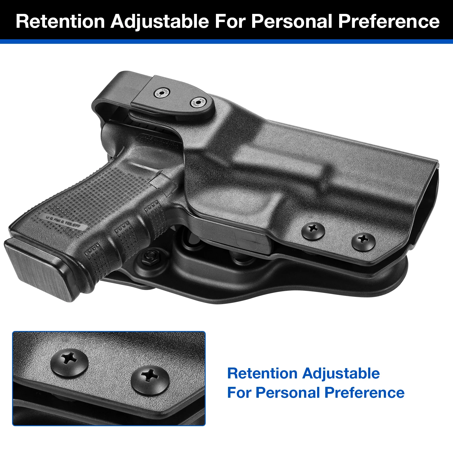 Gun&Flower Kydex OWB Holster for Glock 17 /19 Pistol with Thumb Release Retention Tactical Right Hand Gun Bags,NOT Red Dot