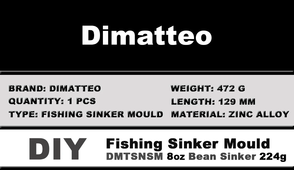 Dimatteo DIY Fishing Snapper Sinker Mould DMTSNSM/8oz Snapper Sinker 224g 1 Cavities