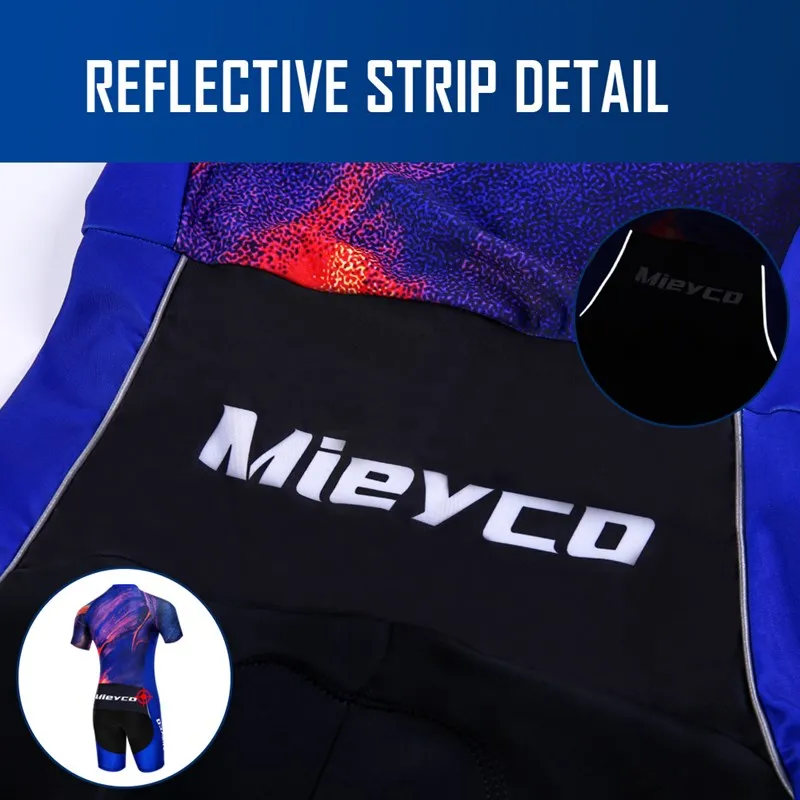 Men's Triathlon Skinsuit Short Sleeve Quick Dry Breathable One Piece Cycling Suit MTB Bike Run Racing Sportswear