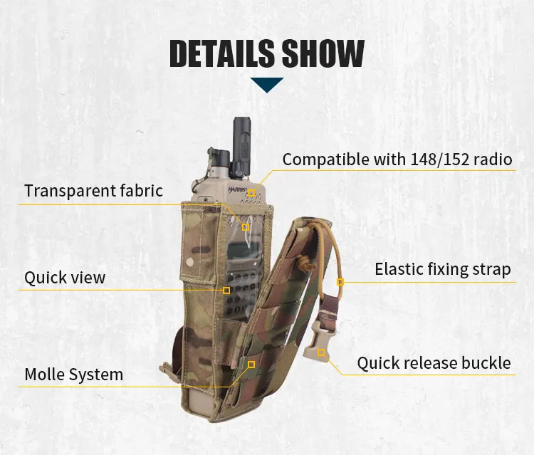 Emersongear For PRC148/152 Radio Pouch Molle Purposed Bag Outdoor Hunting Radio Vest Pocket Training Trekking Nylon EM8350