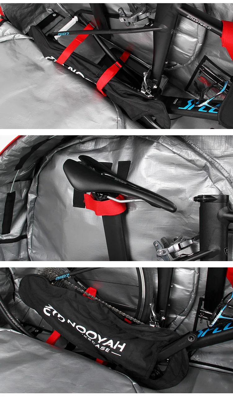 NOOYAH Bike Bag Bicycle Transport Bag MTB & Road Bike Travel Case Suitcase for Transporting Bicycle Accessories with Wheels Bags