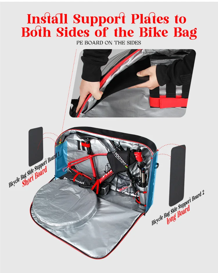 NOOYAH Bike Bag Bicycle Transport Bag MTB & Road Bike Travel Case Suitcase for Transporting Bicycle Accessories with Wheels Bags