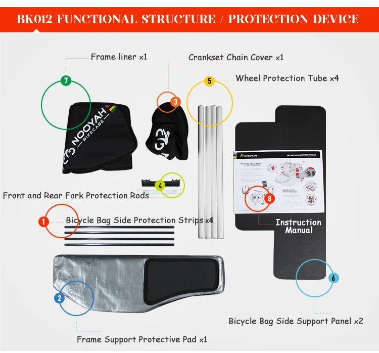 NOOYAH Bike Bag Bicycle Transport Bag MTB & Road Bike Travel Case Suitcase for Transporting Bicycle Accessories with Wheels Bags