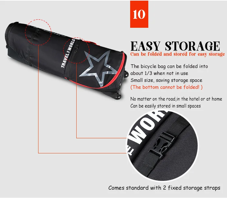 NOOYAH Bike Bag Bicycle Transport Bag MTB & Road Bike Travel Case Suitcase for Transporting Bicycle Accessories with Wheels Bags
