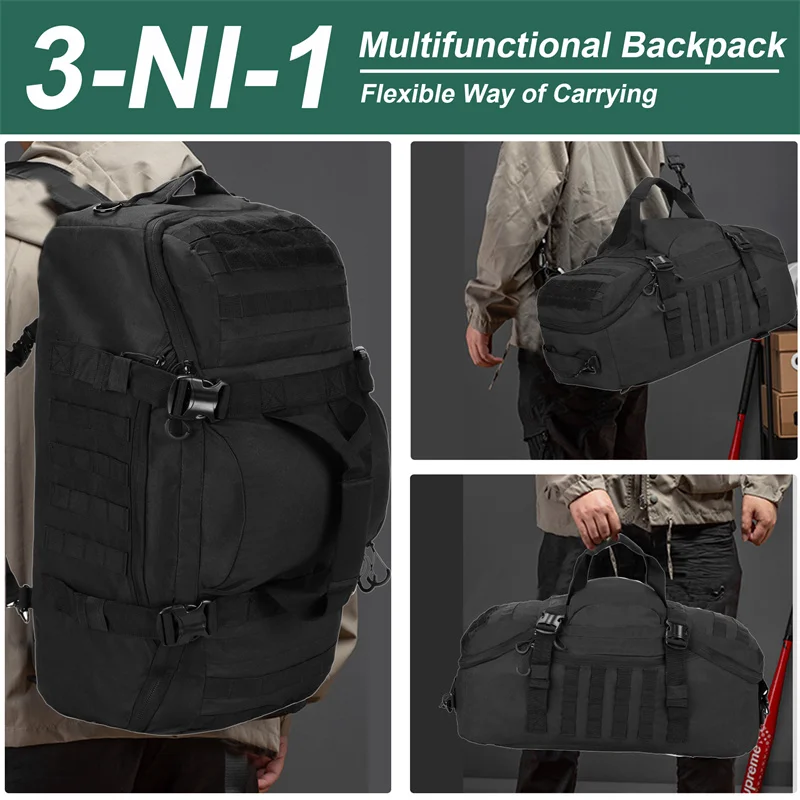 LQARMY 45L 80L Camping Backpacks Men Tactical Backpack Molle Hiking Travel Climbing Rucksack Sports Gym Duffel Bag