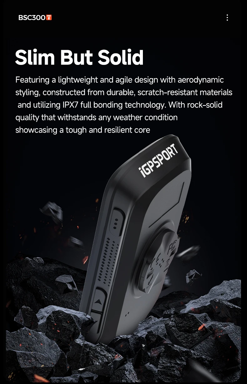 IGPSPORT BSC300T Touch-screen Bike Computer Wireless Speedometer GPS Colorful Map Navigation ANT+ Cadence Sensor IPX7 Odometer