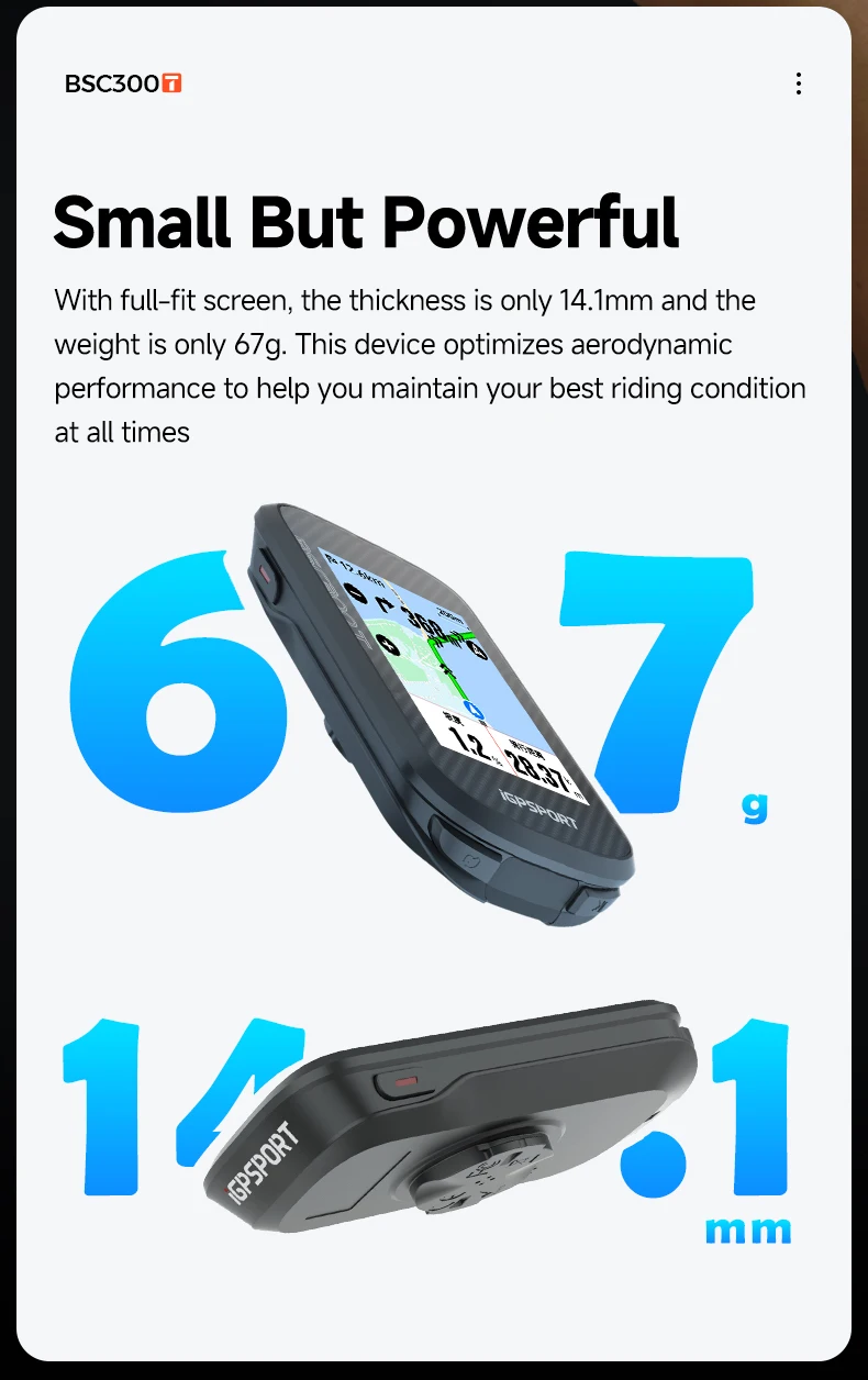 IGPSPORT BSC300T Touch-screen Bike Computer Wireless Speedometer GPS Colorful Map Navigation ANT+ Cadence Sensor IPX7 Odometer