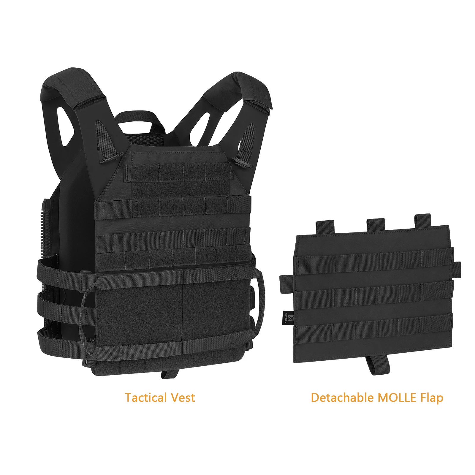 KRYDEX 500D Tactical JPC 2 Vest Jumper Plate Carrier MOLLE Front Flap Panel Backpack Combat Hunting Ranger Green Vest