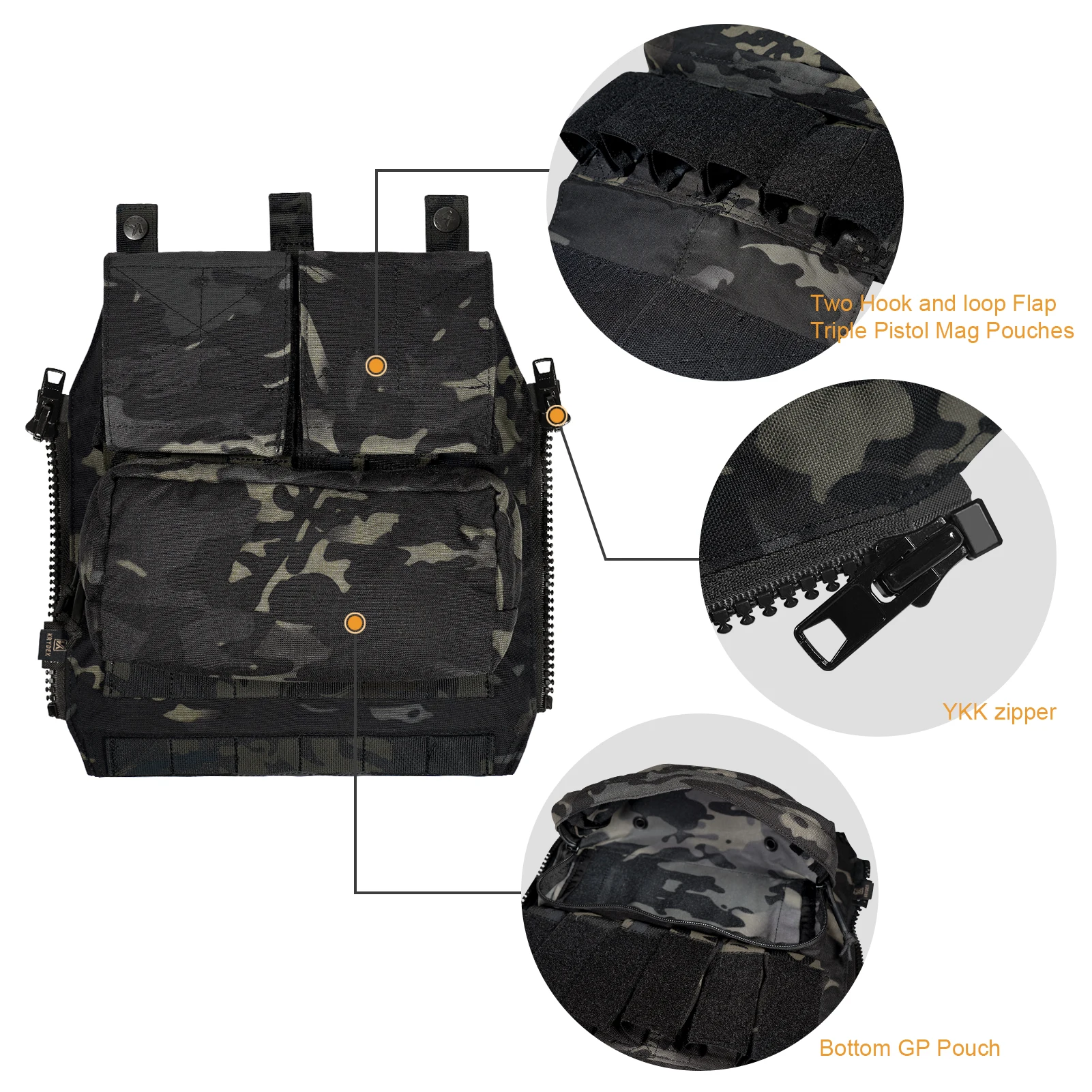KRYDEX 500D Tactical JPC 2 Vest Jumper Plate Carrier MOLLE Front Flap Panel Backpack Combat Hunting Ranger Green Vest