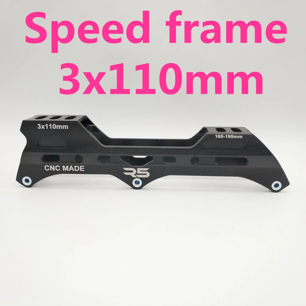 Free shipping speed skate frame 3x110 mm 3-wheel frame CNC made R5 frame