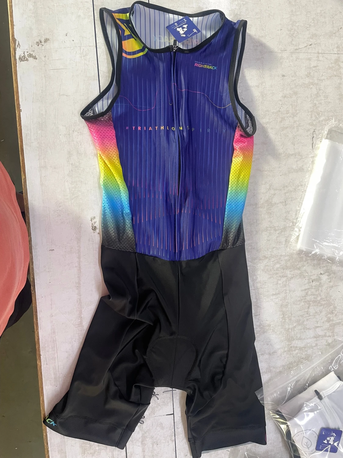 New World Triathlon Men's Trisuit Bicolor Sleeveless Skinsuit Clothing Jumpsuit Swimming Cycling Running Competition RT Apparel