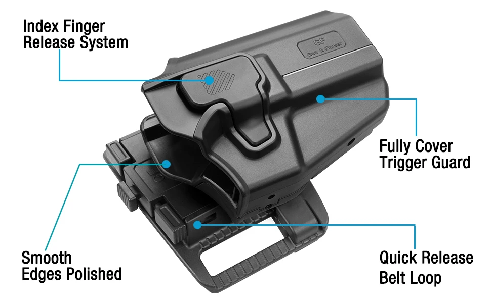 Universal OWB Holster Fit Beretta/Taurus/EAA/IWI/HK/Ruger/Springfield/CZ.Outside Waistband Carry Holster Index Finger