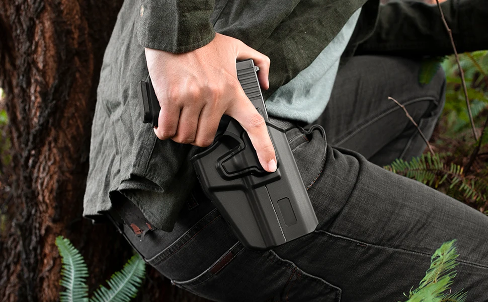 Universal OWB Holster Fit Beretta/Taurus/EAA/IWI/HK/Ruger/Springfield/CZ.Outside Waistband Carry Holster Index Finger