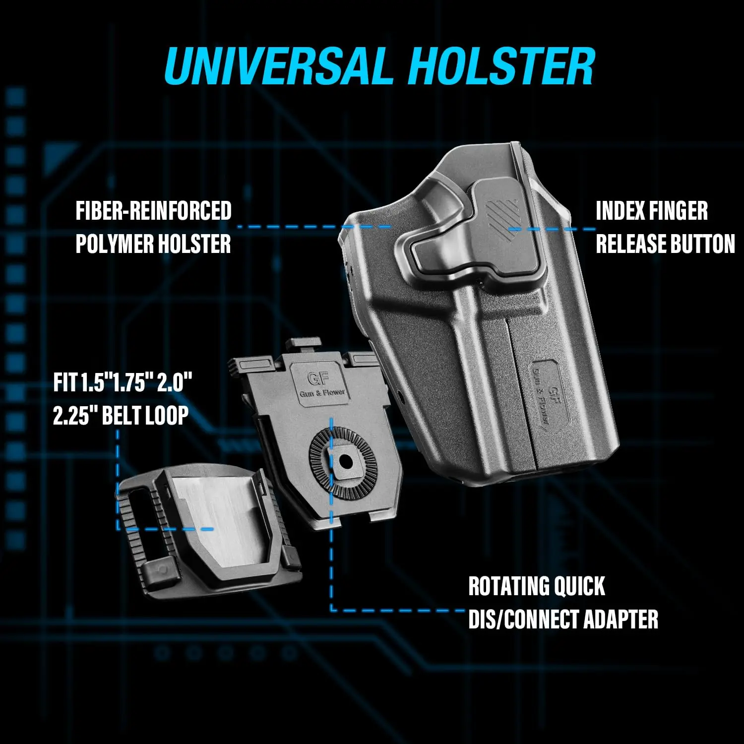 Universal OWB Holster Fit Beretta/Taurus/EAA/IWI/HK/Ruger/Springfield/CZ.Outside Waistband Carry Holster Index Finger