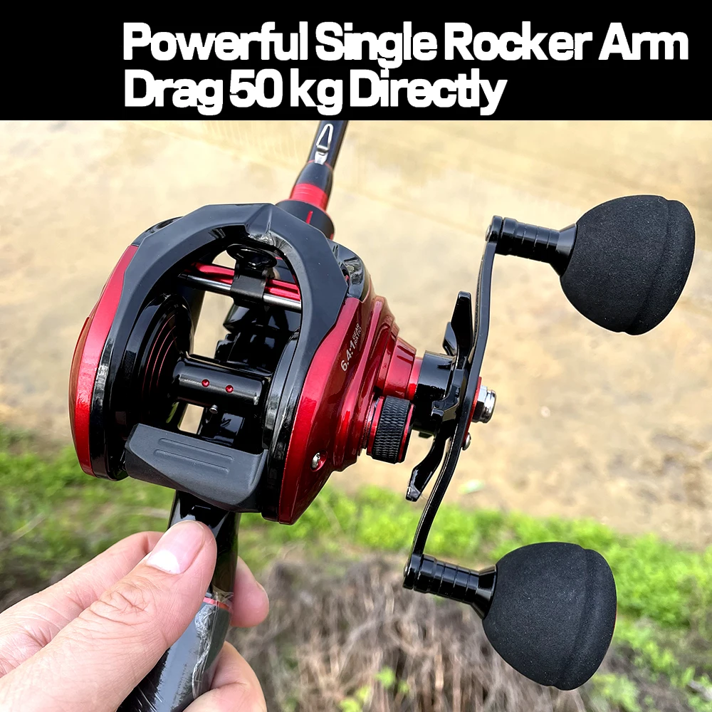 REEL 15 Kg Professional Fishing Reels Baitcast Reels Big Game Baitcasting Jigging Fishing 8+1 BB 6.4:1 Magnetic Brake Sea Bass