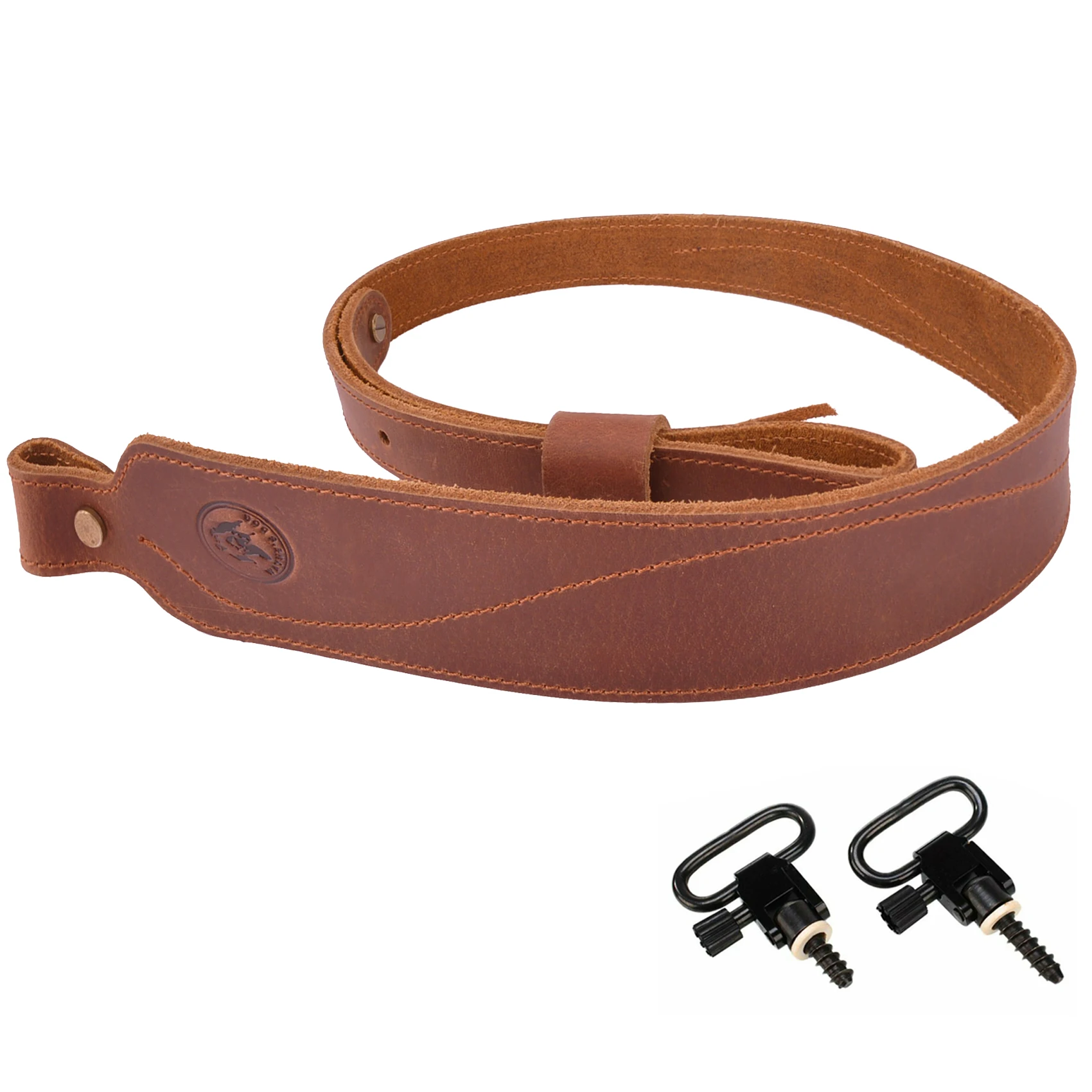 Vintage Leather Rifle Sling Adjustable Hunting Gun Shoulder Straps