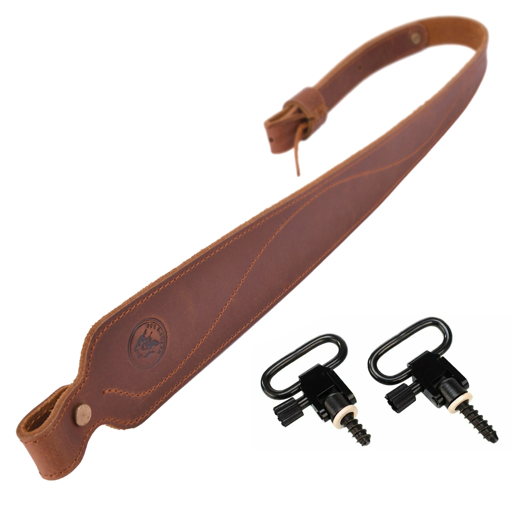 Vintage Leather Rifle Sling Adjustable Hunting Gun Shoulder Straps