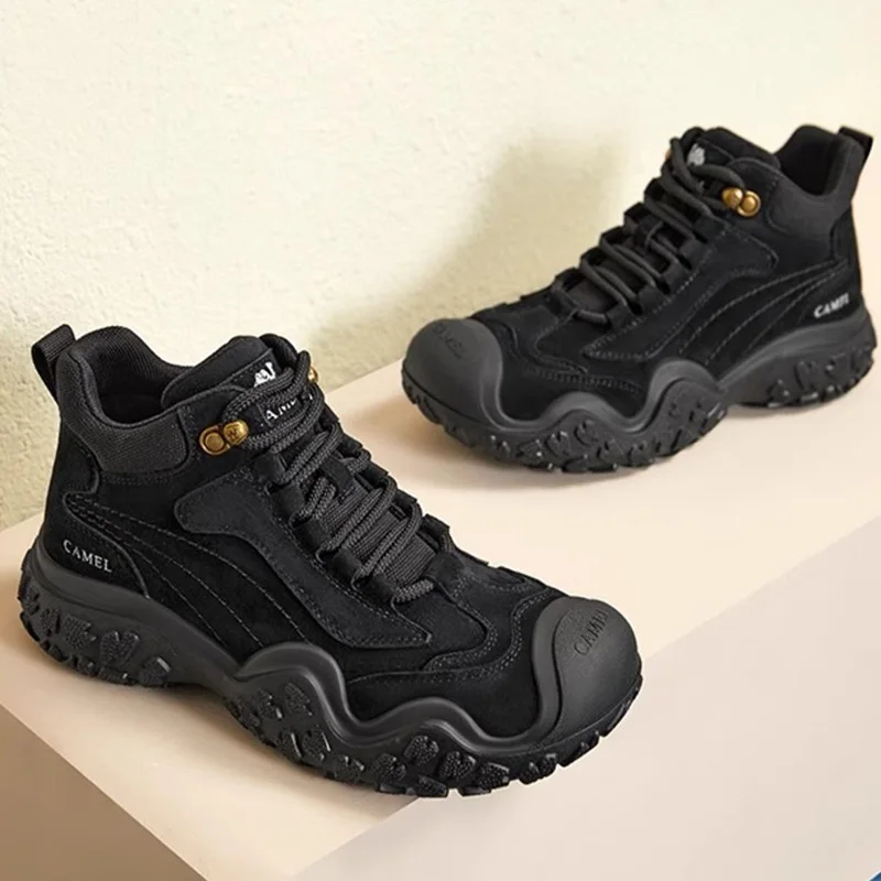 GOLDEN CAMEL Ugly Cute Women's Hiking Shoes Work Boot for Women Thick-soled Non-slip Hiking Boots 2024 Autumn New Ladies Shoes
