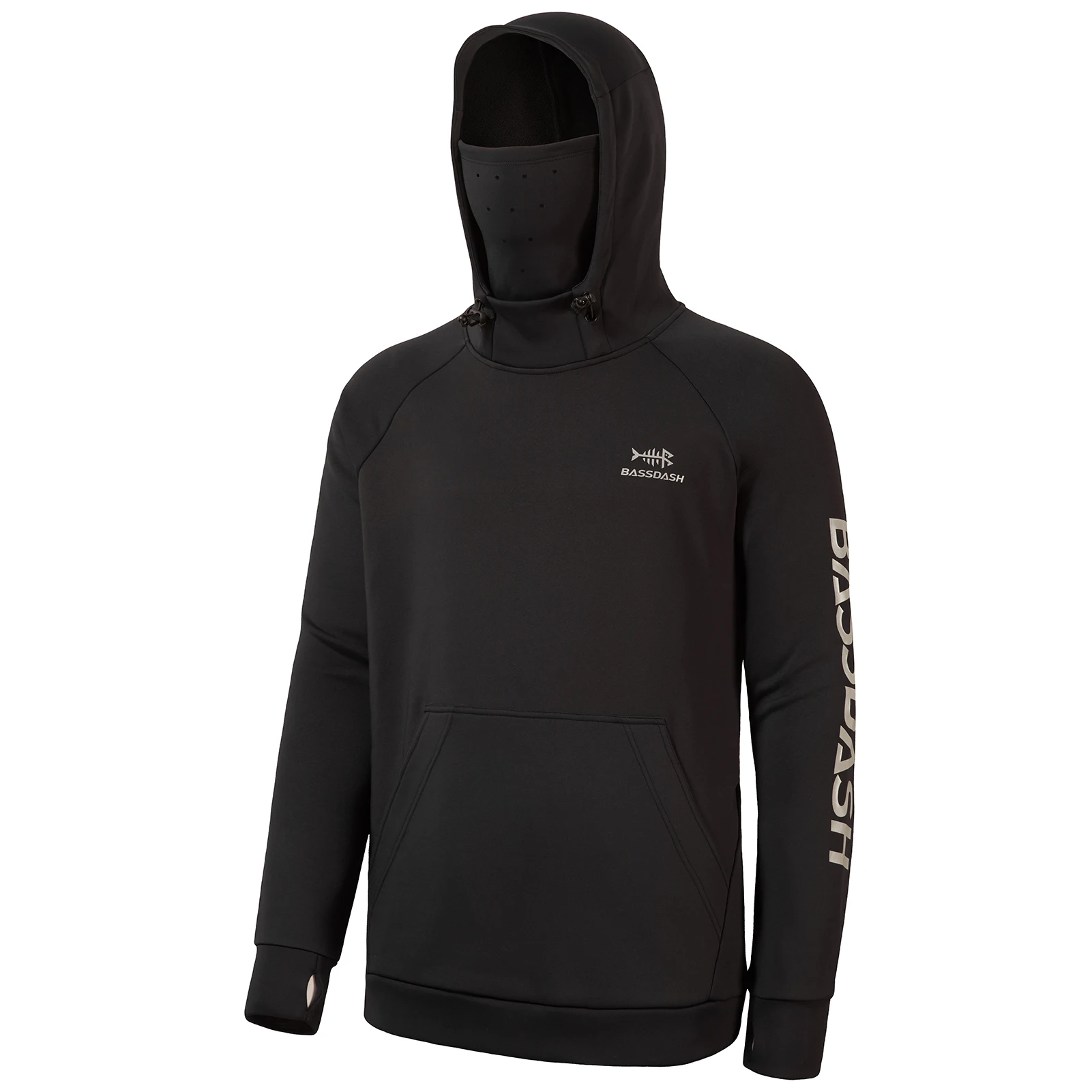 Bassdash Men’s Fishing Fleece Hoodie with Neck Gaiter Water Resistant Performance Hunting Sweatshirt FS18M