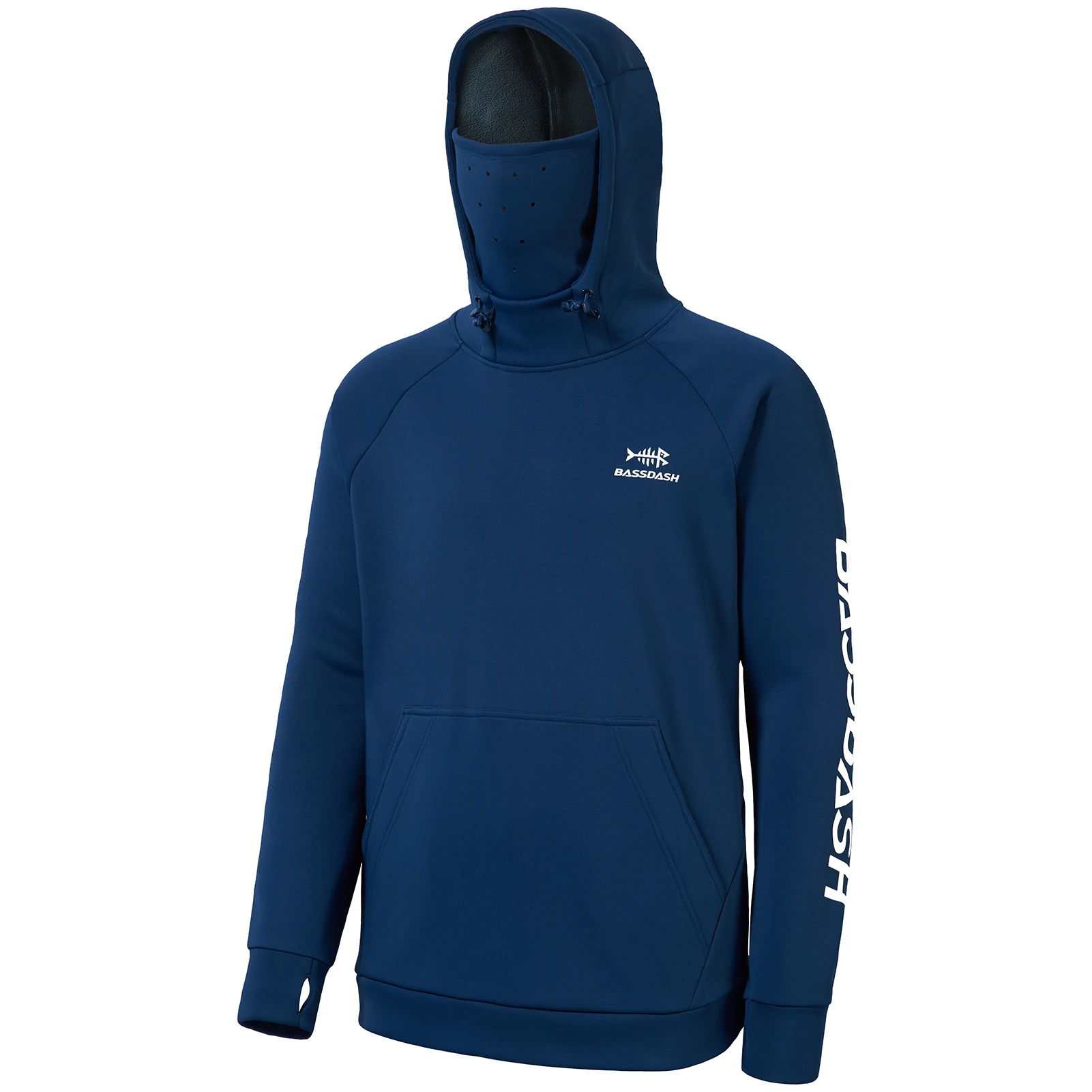Bassdash Men’s Fishing Fleece Hoodie with Neck Gaiter Water Resistant Performance Hunting Sweatshirt FS18M
