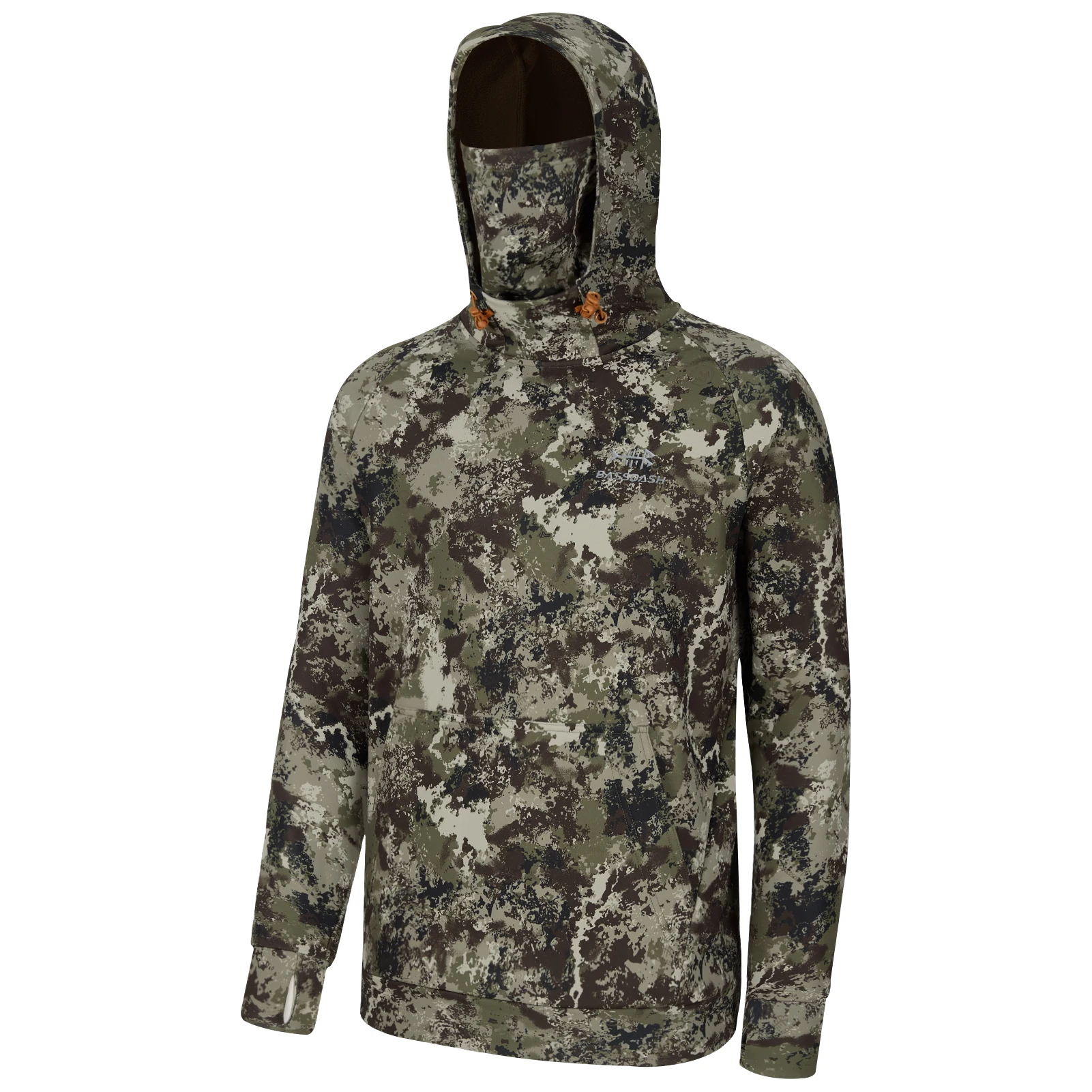 Bassdash Men’s Fishing Fleece Hoodie with Neck Gaiter Water Resistant Performance Hunting Sweatshirt FS18M