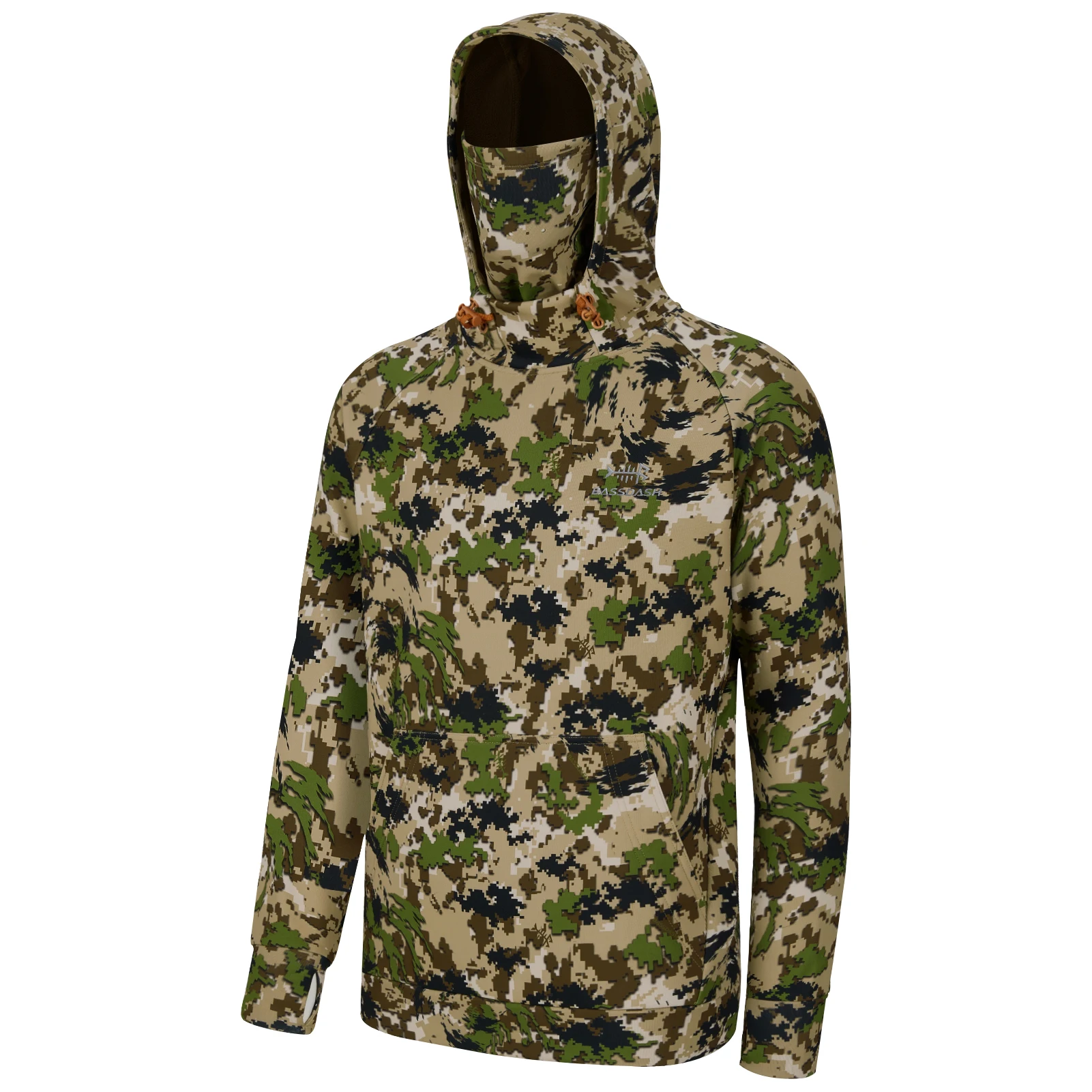 Bassdash Men’s Fishing Fleece Hoodie with Neck Gaiter Water Resistant Performance Hunting Sweatshirt FS18M