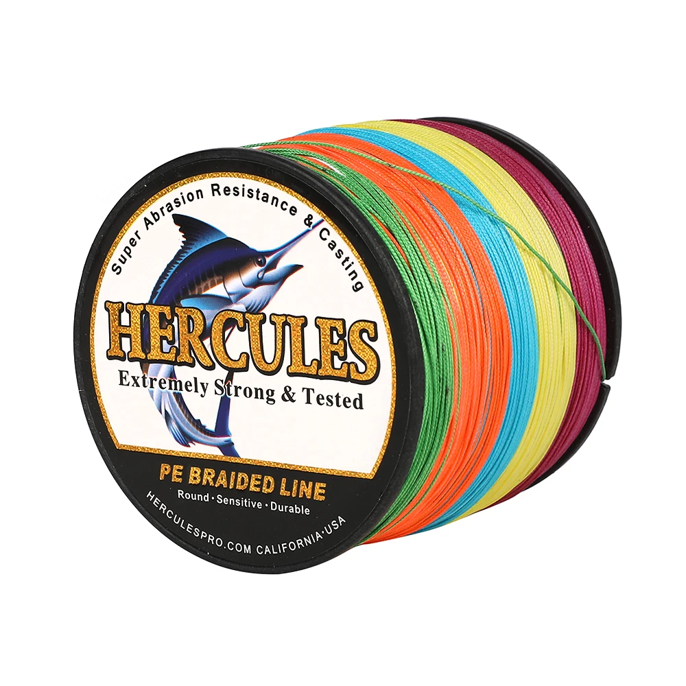 Hercules 12 Strands Fishing Line 500M Braided Line Multifilament PE Wire 20/30/50/60/70/90/120LB Super Strong 0.12-1.2mm Smooth
