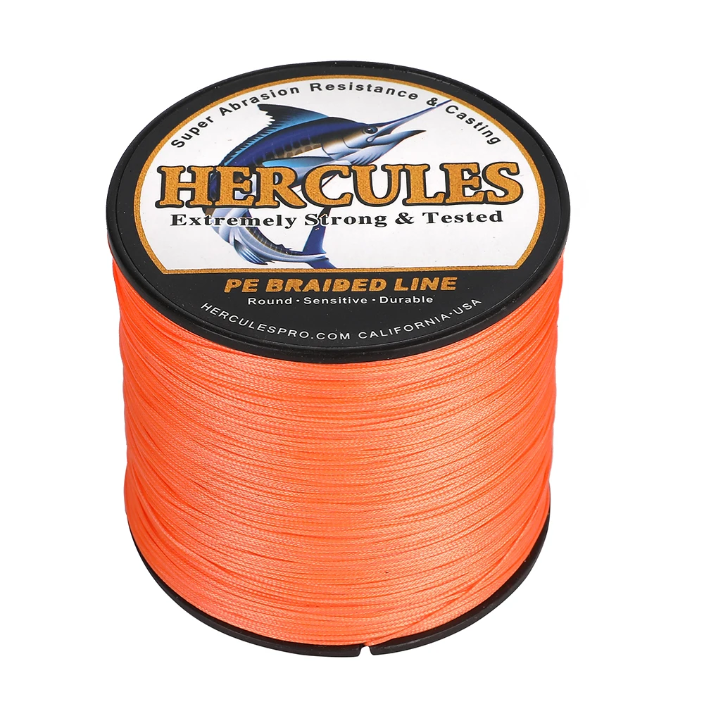 Hercules 12 Strands Fishing Line 500M Braided Line Multifilament PE Wire 20/30/50/60/70/90/120LB Super Strong 0.12-1.2mm Smooth