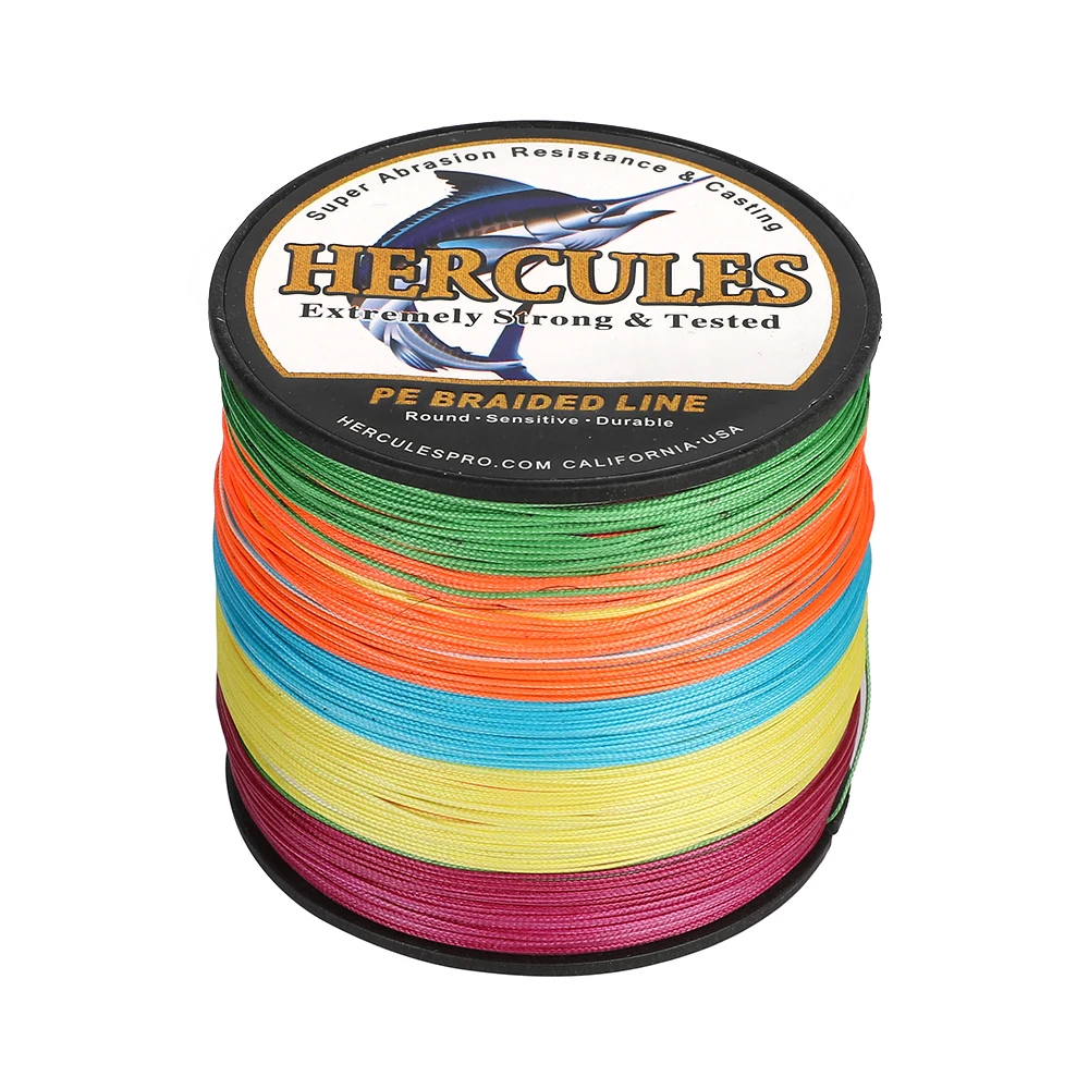 Hercules 12 Strands Fishing Line 500M Braided Line Multifilament PE Wire 20/30/50/60/70/90/120LB Super Strong 0.12-1.2mm Smooth