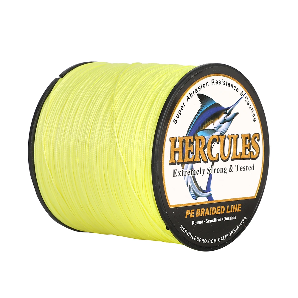 Hercules 12 Strands Fishing Line 500M Braided Line Multifilament PE Wire 20/30/50/60/70/90/120LB Super Strong 0.12-1.2mm Smooth