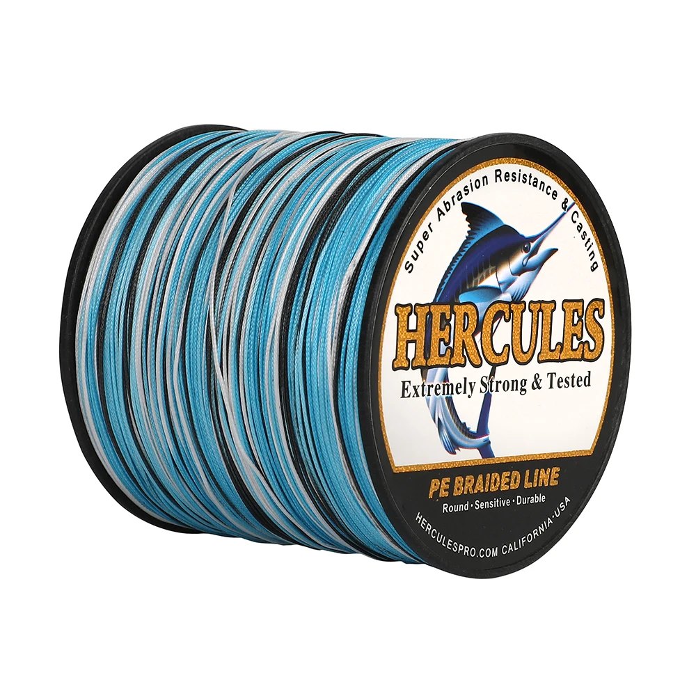 Hercules 12 Strands Fishing Line 500M Braided Line Multifilament PE Wire 20/30/50/60/70/90/120LB Super Strong 0.12-1.2mm Smooth