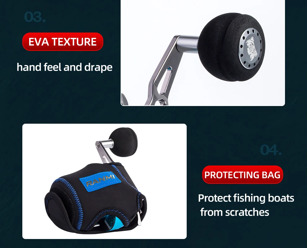 RANMI JIGGER A500 Fishing Reel Drum Wheel Slow Jigging Reel Max Drag 16kg Gear Ratio 5.1:1 8+1BB