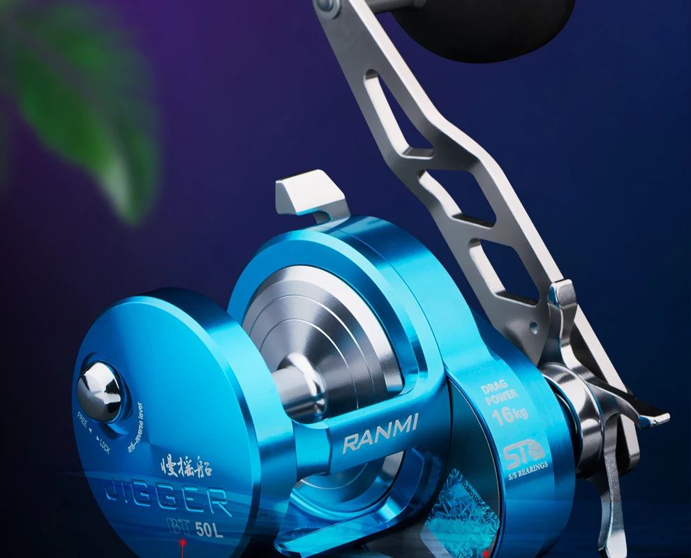 RANMI JIGGER A500 Fishing Reel Drum Wheel Slow Jigging Reel Max Drag 16kg Gear Ratio 5.1:1 8+1BB
